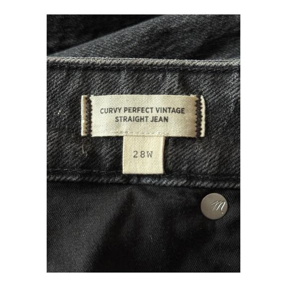 Madewell The Curvy Plus Perfect Vintage Straight Jean black size 28W - Picture 6 of 7
